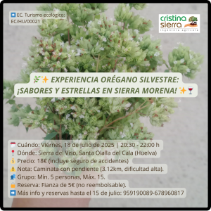 Experiencia Orégano Silvestre: ¡Sabores y Estrellas en Sierra Morena!